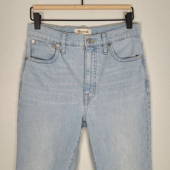 Madewell Size 27 Slim Demi Boot Jeans High Waist Crop Light Wash Blue - Picture 4 of 12